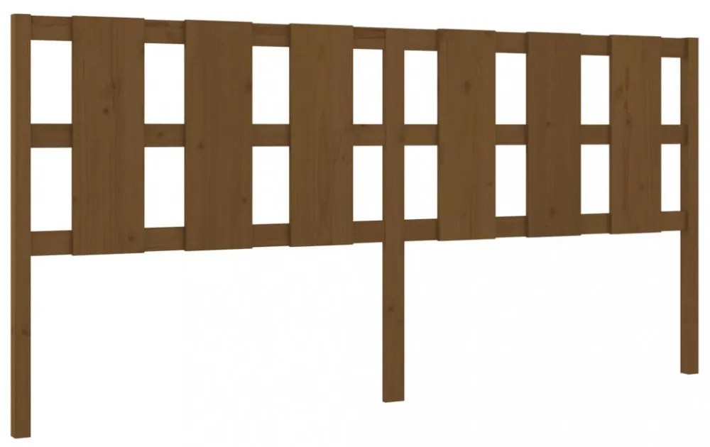 mézbarna tömör fenyőfa ágyfejtámla 205,5x4x100 cm
