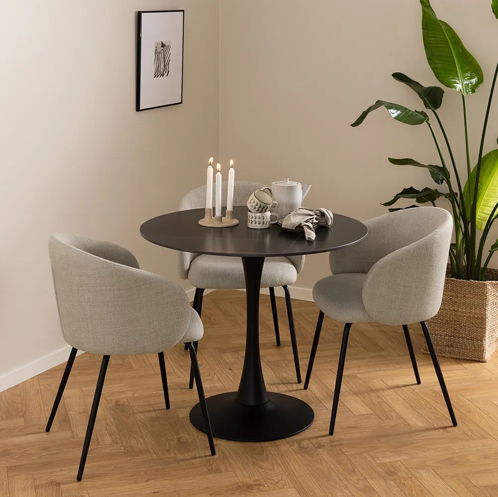 MAZZONI EXPORT CLARA Bézs (Basel 24 szövet)/fekete lábak - MODERN KÁRPITOZOTT KAGYLÓSZÉK LOFT STÍLUSÚ NAPPALIBA/ÉTKEZŐBE/IRODÁBA