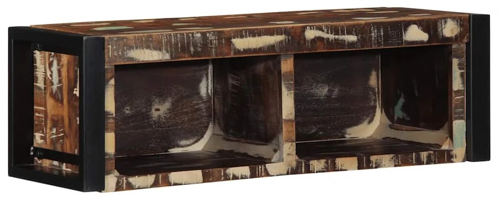 többszínű tömör újrahasznosított fa TV-szekrény 80x30x25 cm