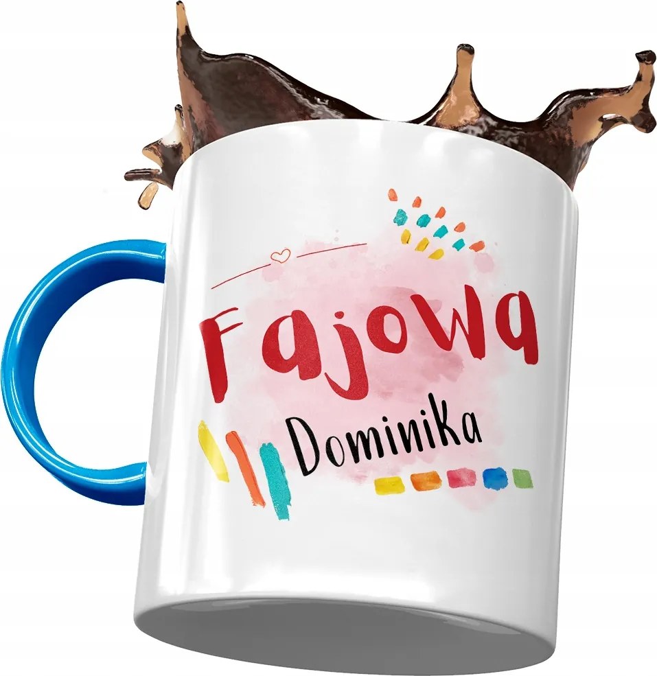 Kék Bögre Dominikának Feleség Barátnő Ajándék Nyomtatott Fotóval