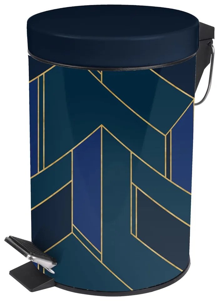 Sötétkék fém pedálos szemetes 3 l Achille – douceur d'intérieur