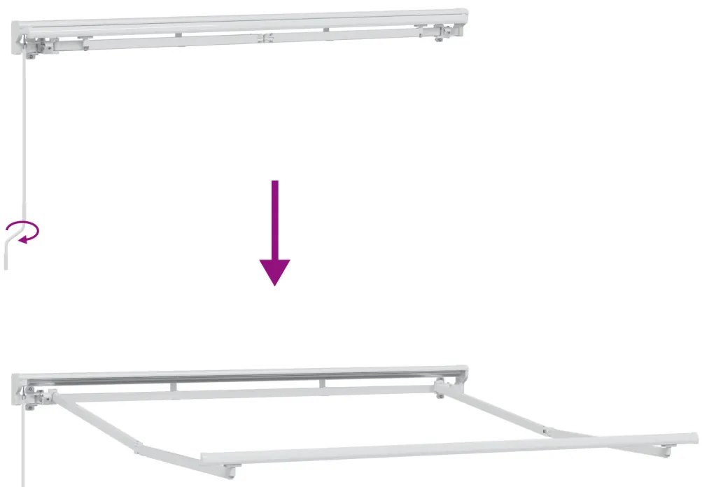 Fél-Cassette napernyő keret húzható kézi fém