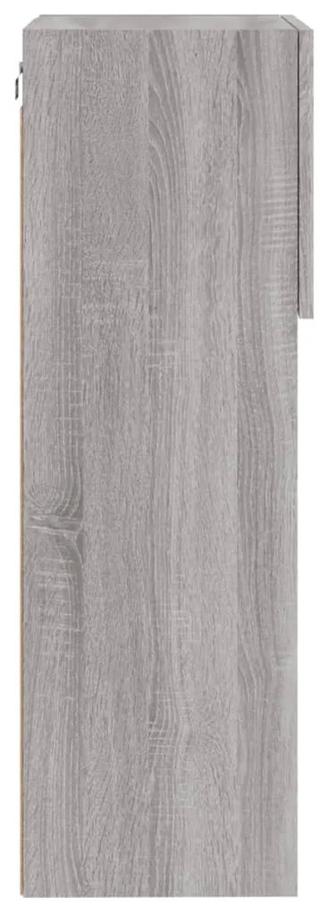 2 db szürke sonoma színű TV-szekrény LED-ekkel 40,5x30x90 cm