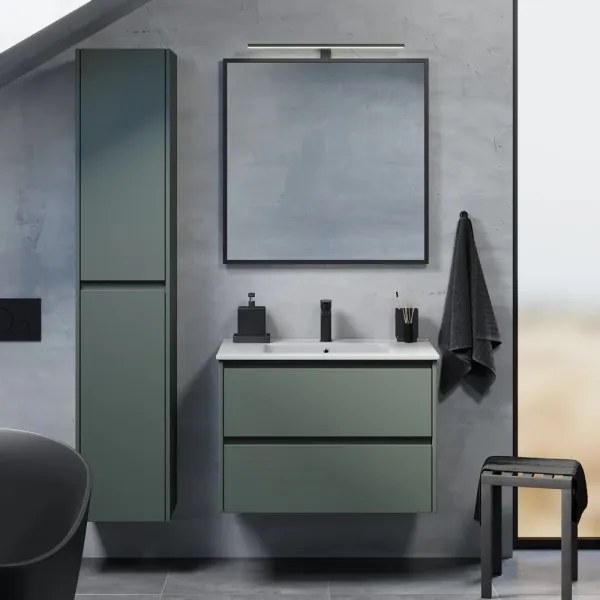 MOLDE 80 cm-es fürdőszobai szekrény mosdóval, zöld