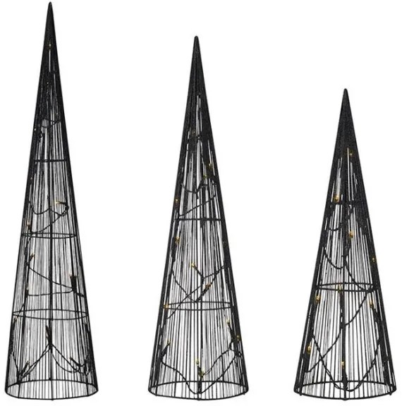 Markslöjd 705748 - 3x LED karácsonyi dekoráció DUNGE LED/2,7W/4,5V fekete
