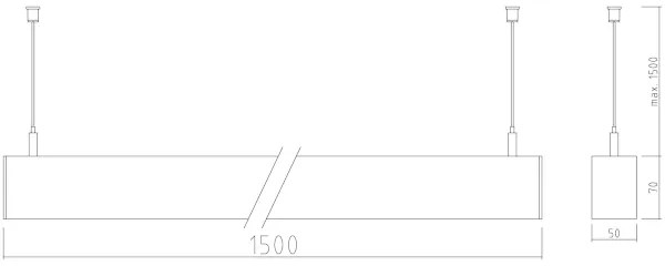 APLED - LED Csillár zsinóron LOOK LED/58W/230V 4000K 150 cm ezüst