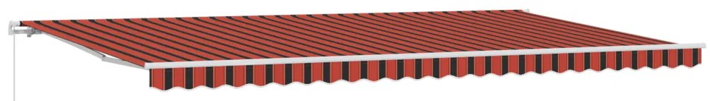Manuális Behúzható Napernyő Narancssárga és Barna 600x300 cm