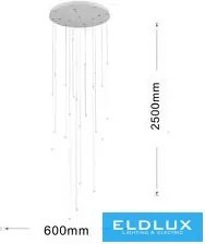 UNIVERSO Függeszték COB LED 105W 8400lm 4000K ∅800x2500mm IP20 fehér