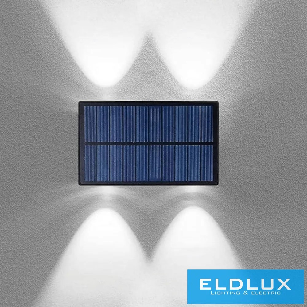 UNIVERSO Solar fali lámpa 5V 1w 60lm 6500k IP65 fekete 170x80x73mm