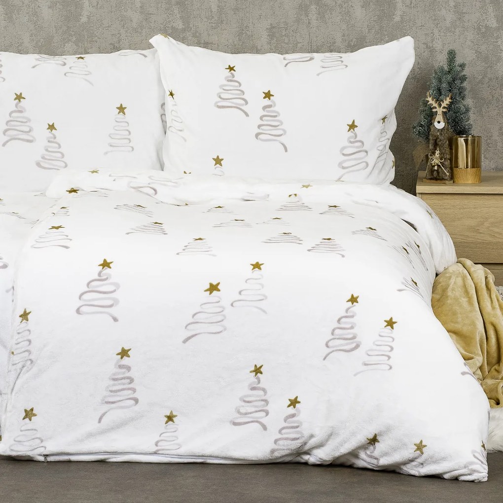 4Home Christmas tree mikroflanel ágyneműhuzat, 140 x 200 cm, 70 x 90 cm, 140 x 200 cm, 70 x 90 cm