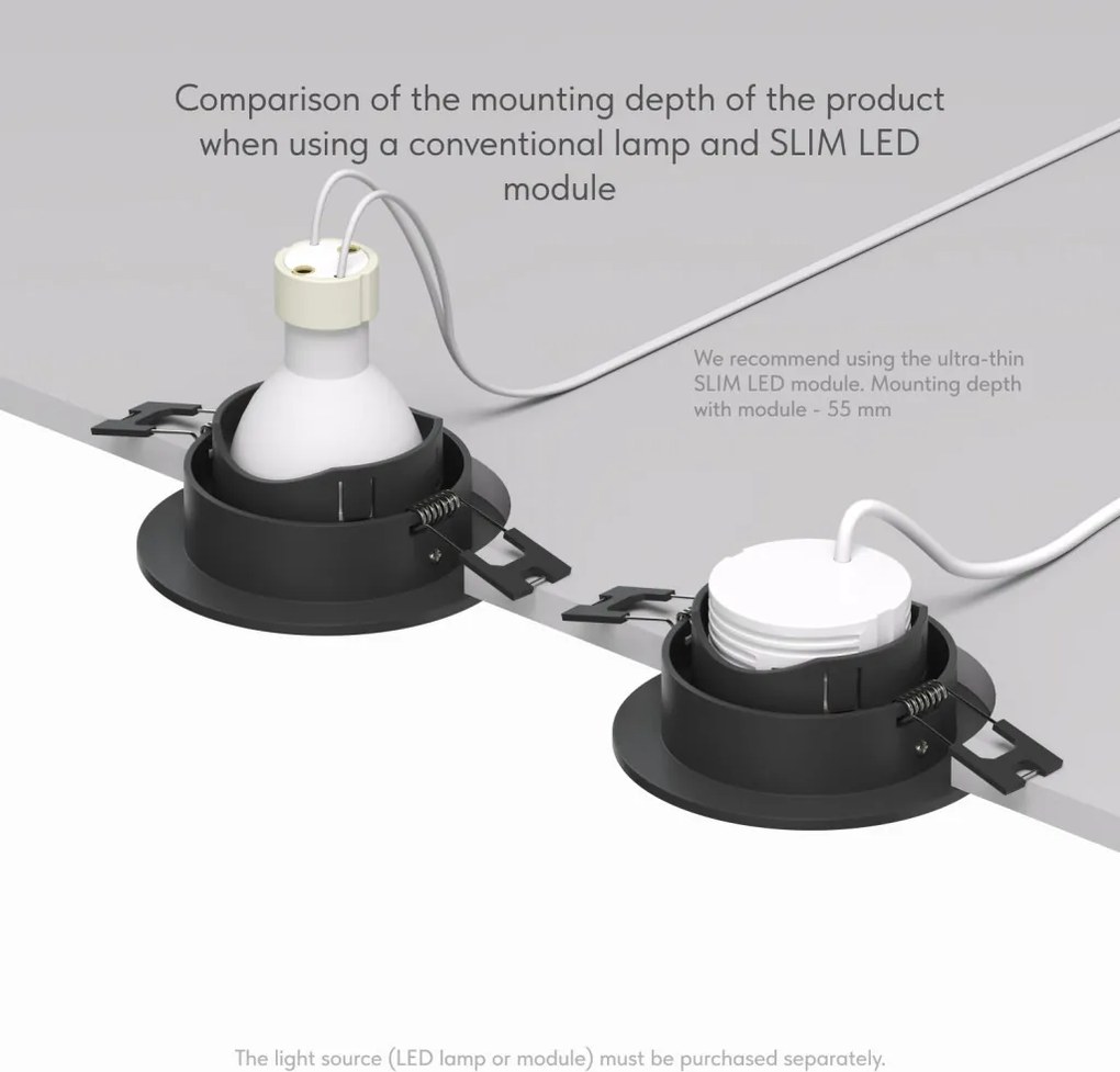 Rodvig series recessed ceiling downlight — DK/EU-3061-BK