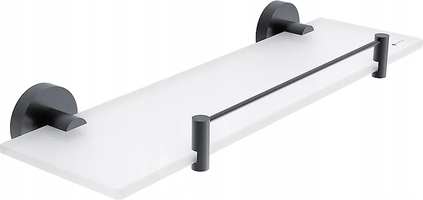Nimco Unix fekete fürdőszobai polc, üveg, matt, 40 cm, Unc 13091BX-40-90_