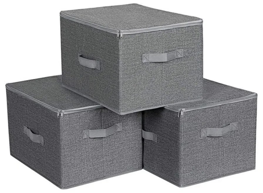 ELVIS tárolódobozok, 3 db, 40x30x25cm, szürke SongmicsHome
