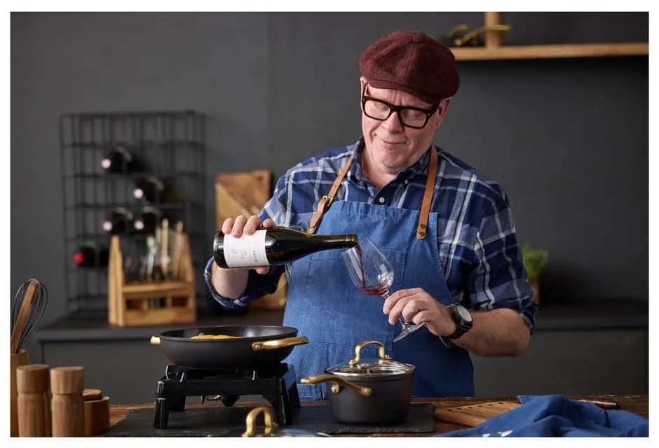 Indukciós tűzhelyhez alkalmas alumínium lábas fedővel, tapadásmentes felülettel 1,5 l – Holm