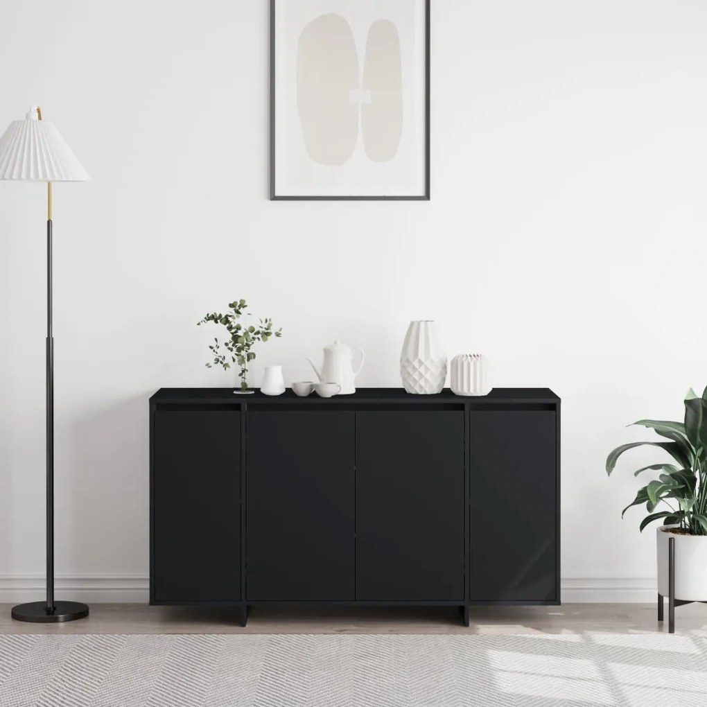Fekete oldalszekrény Fekete Mérnöki fa 135 x 41 x 75 cm