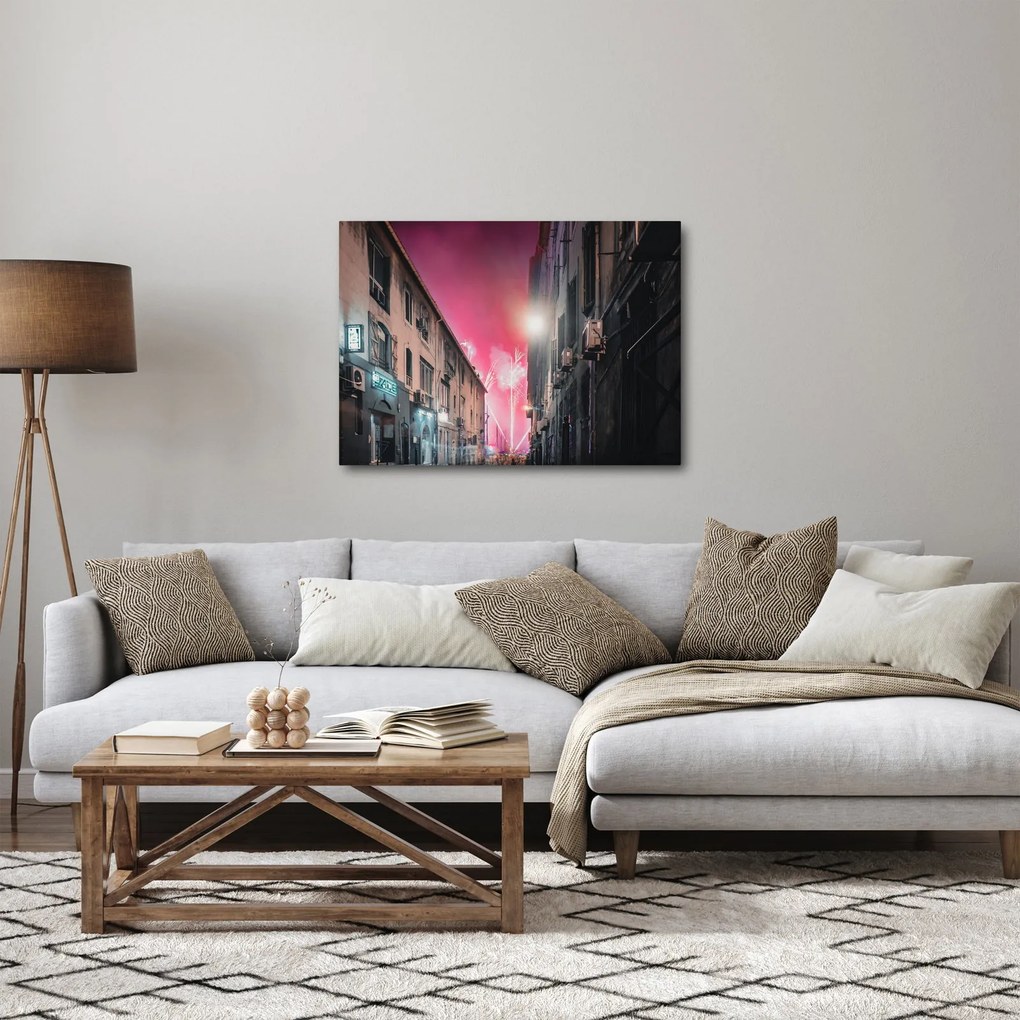 Vászonkép - Tűzijáték Marseille-ben (70x50 cm)
