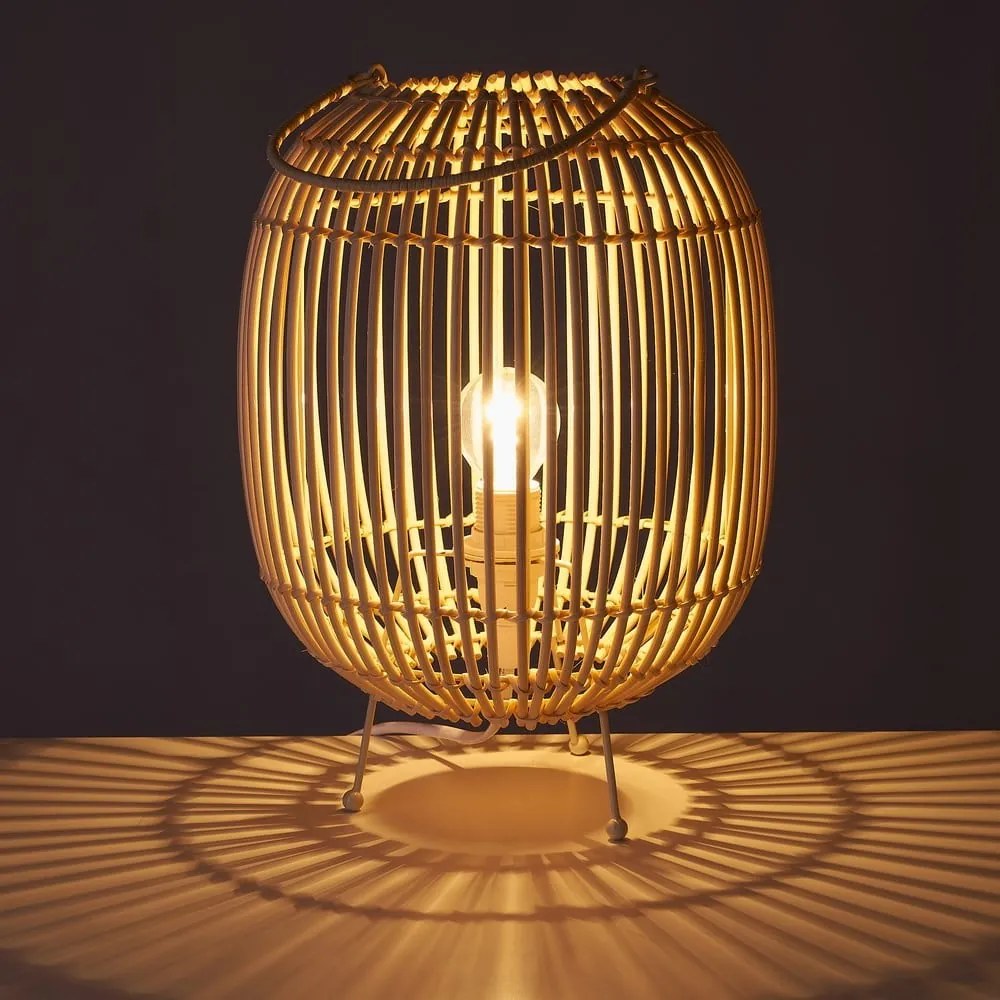 Natúr színű rattan asztali lámpa rattan búrával (magasság 30,5 cm) Natural Way – Casa Selección