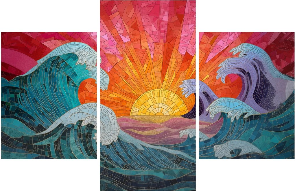 Kép - Hullámmozaik (90x60 cm)