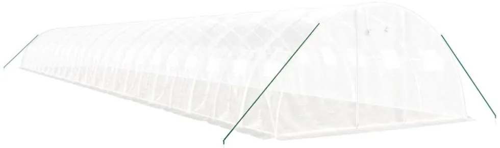 fehér acélvázas melegház 96 m² 24 x 4 x 2 m