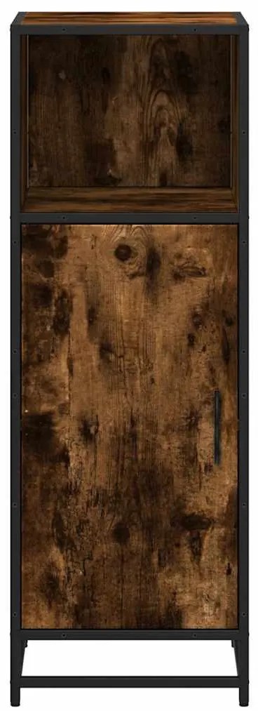 füstös tölgy színű szerelt fa fürdőszobaszekrény 35x37,5x100 cm