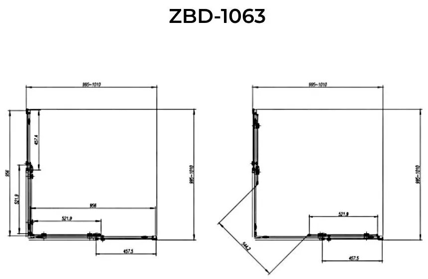 Belver Duo zuhanykabin 100x100, 195cm, 6mm, NANO, két ajtós modell