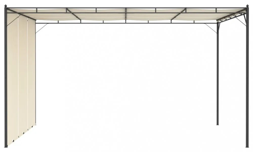 vidaXL krémszínű kerti pavilon oldalfüggönnyel 4 x 3 x 2,25 m