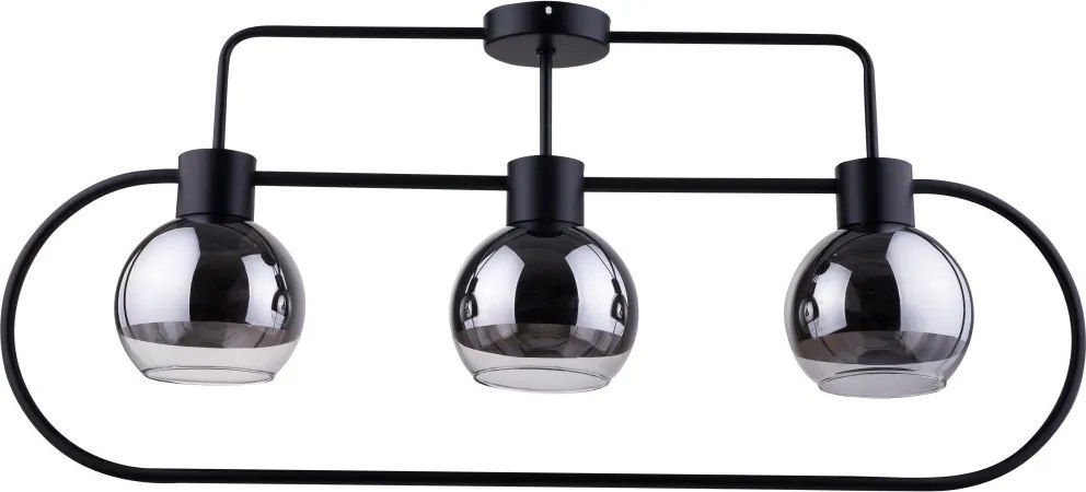SIGMA LIGHTING 31887 LINDA Loft Mennyezeti Lámpa Fekete, Átlátszó, Ezüst E27 IP20