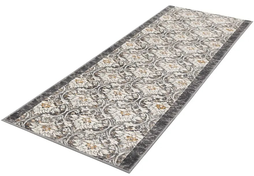 Sötétszürke-elefántcsont színű futószőnyeg 80x250 cm Soft Viskan – FD