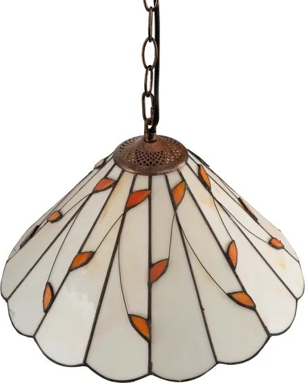Brilagi - láncos Tiffany-vitrázs csillár FOLIA 1xE27/60W/230V átm. 40 cm