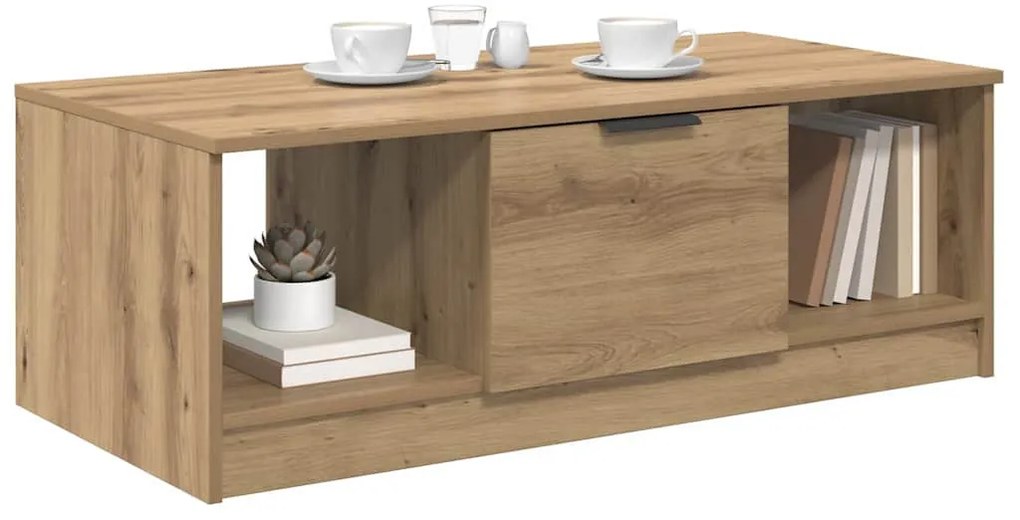 Dohányzóasztal kézműves tölgy 100 x 50 x 36 cm Faanyag