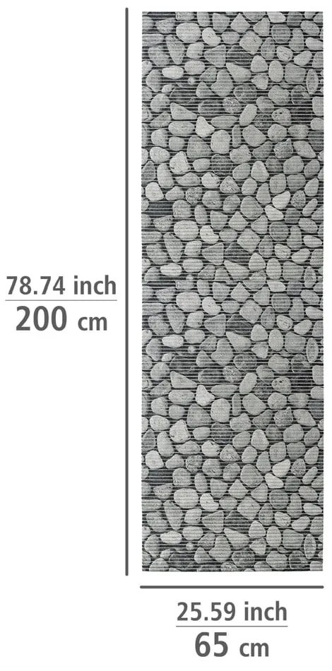 Szürke műanyag fürdőszobai kilépő 65x200 cm Sassi – Wenko