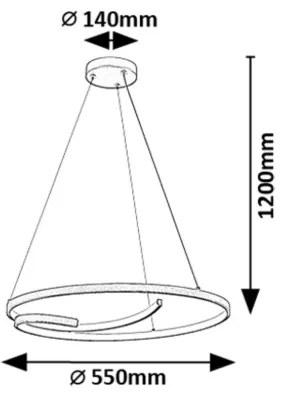 Rabalux 72367 - LED Csillár zsinóron NILOO LED/40W/230V 4000K