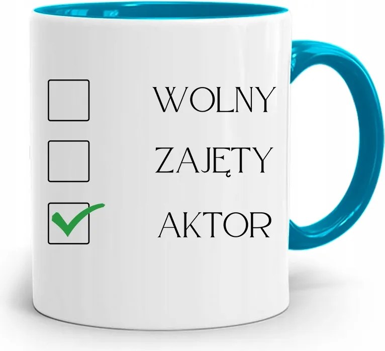 Színésznőnek Bögre Kék Születésnapi Ajándék fényképes nyomtatással