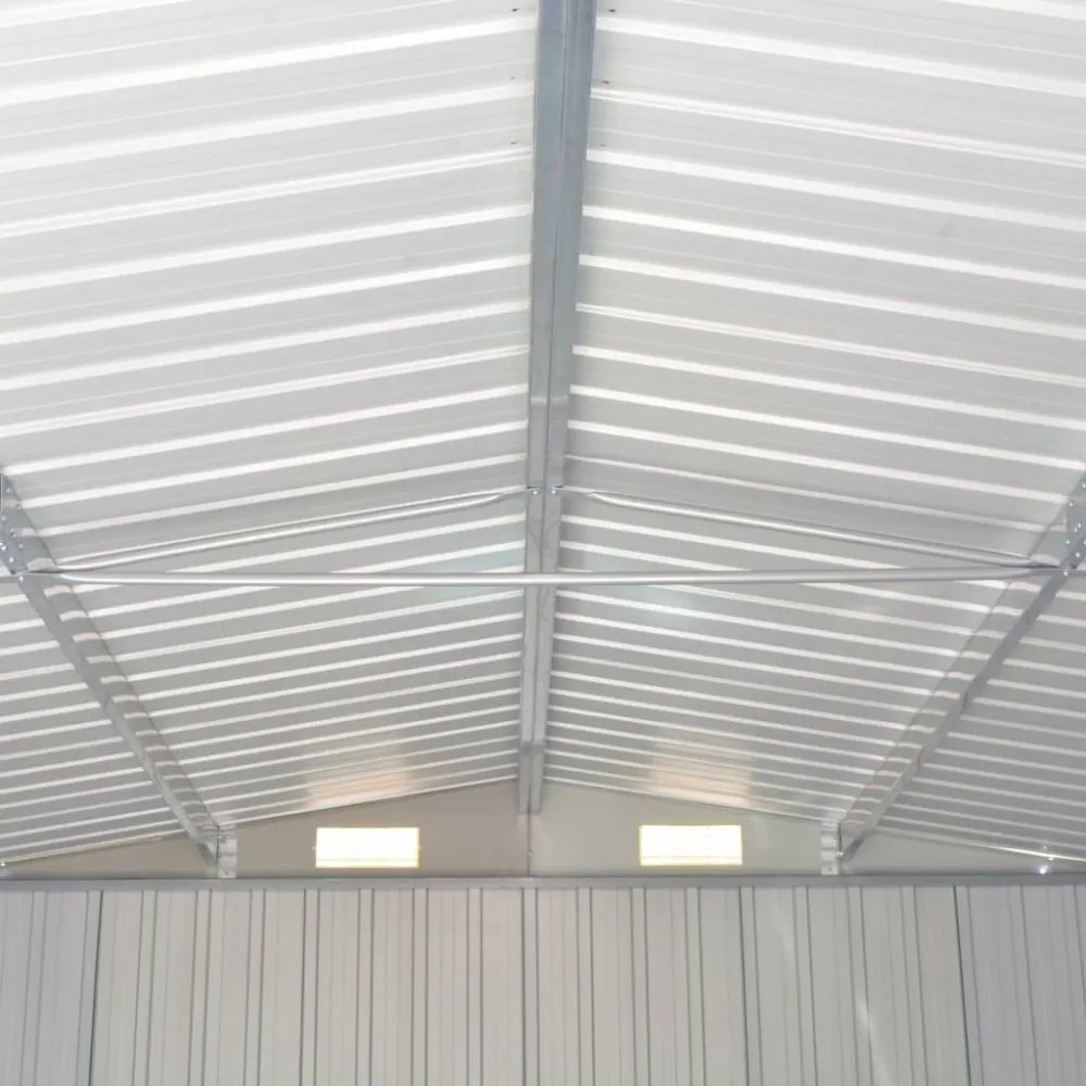 barna fém kerti fészer 257 x 392 x 181 cm