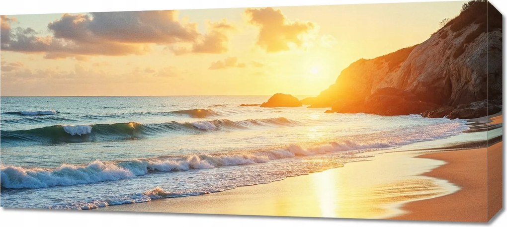 Vászonkép 90x40cm Hálószoba Nappaliba Panoráma Strand 2