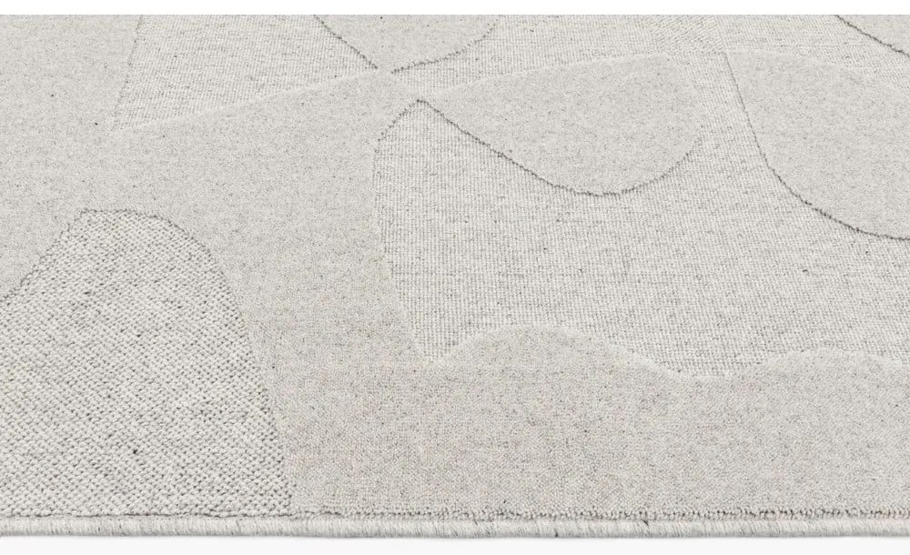 Világosszürke gyapjú szőnyeg 133x190 cm Morphic Botanica – Agnella