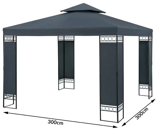 Deuba Lorca kerti pavilon 3x3 m - antracit