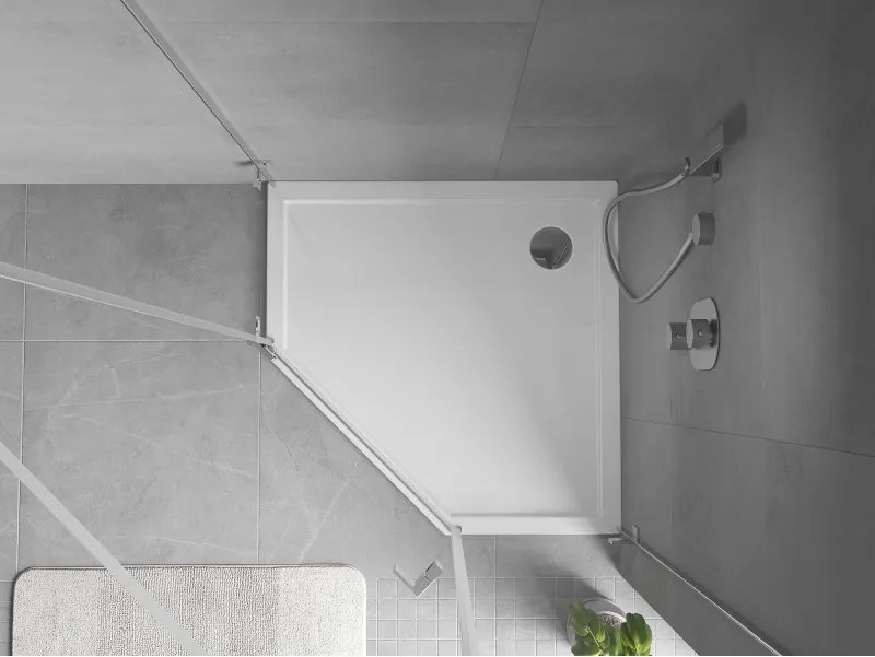 Mexen Flow ötszögletű slim zuhanytálca 80 x 80 cm, fényes fehér - 46P108080