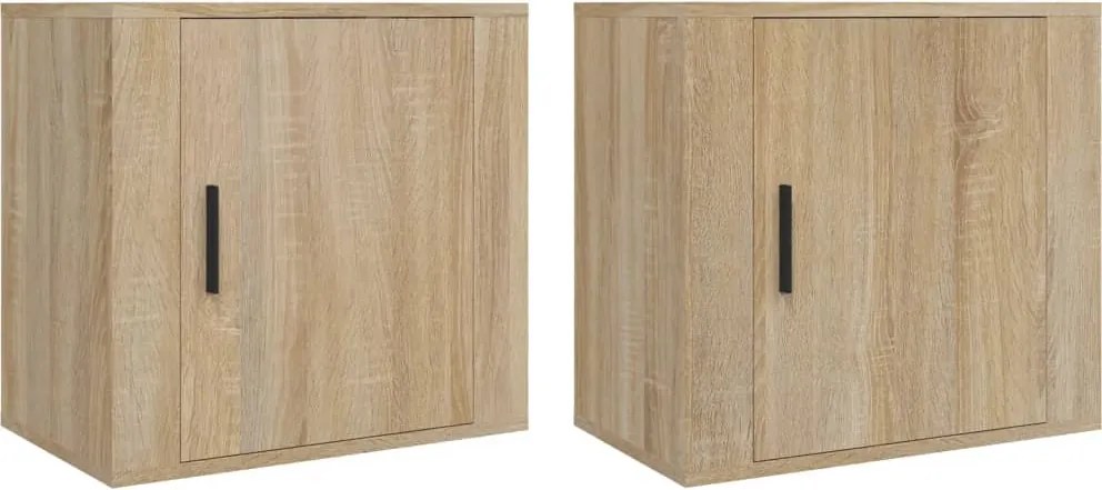 vidaXL 2 db sonoma tölgy falra szerelhető éjjeliszekrény 50x30x47 cm