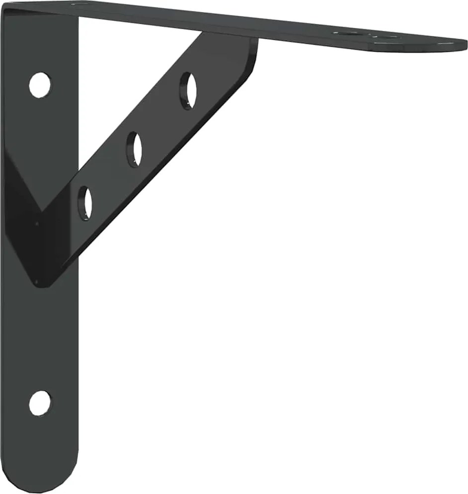 vidaXL 4 db fekete rozsdamentes acél polctartó 23,5x2,5x15,5 cm