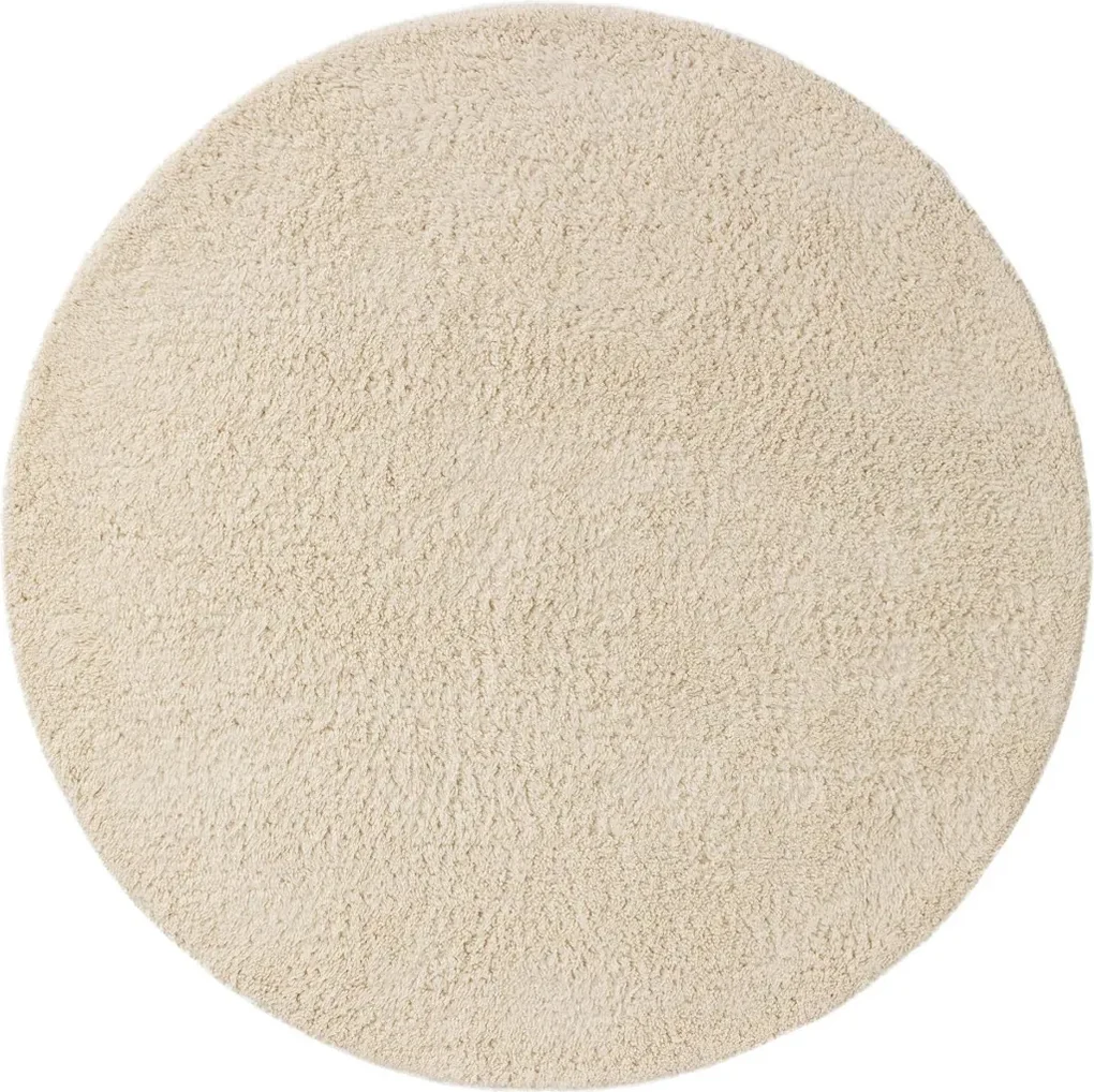 Round Wool Rug Berber Cream ø 150 cm round | BIANO