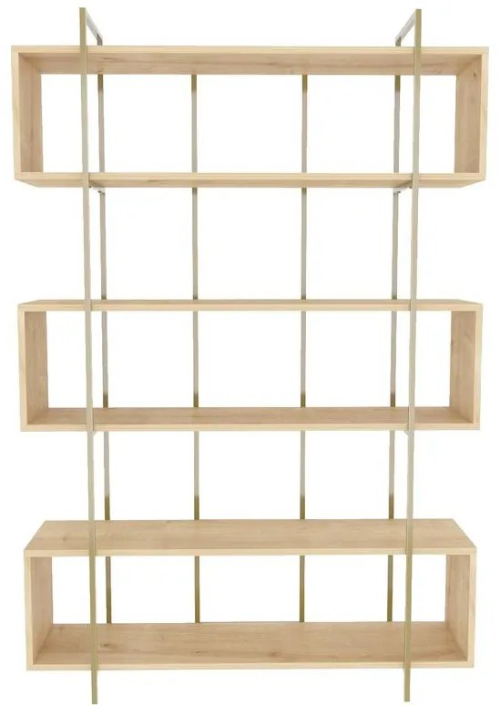 könyvespolc Bruti - Oak, Gold
