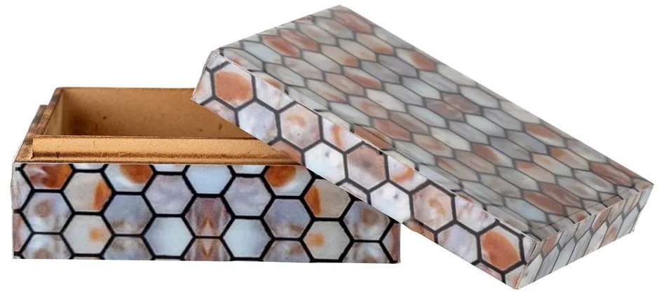 Dekoratív poligyanta tárolódoboz 13x10x5 cm Domino – Bloomingville