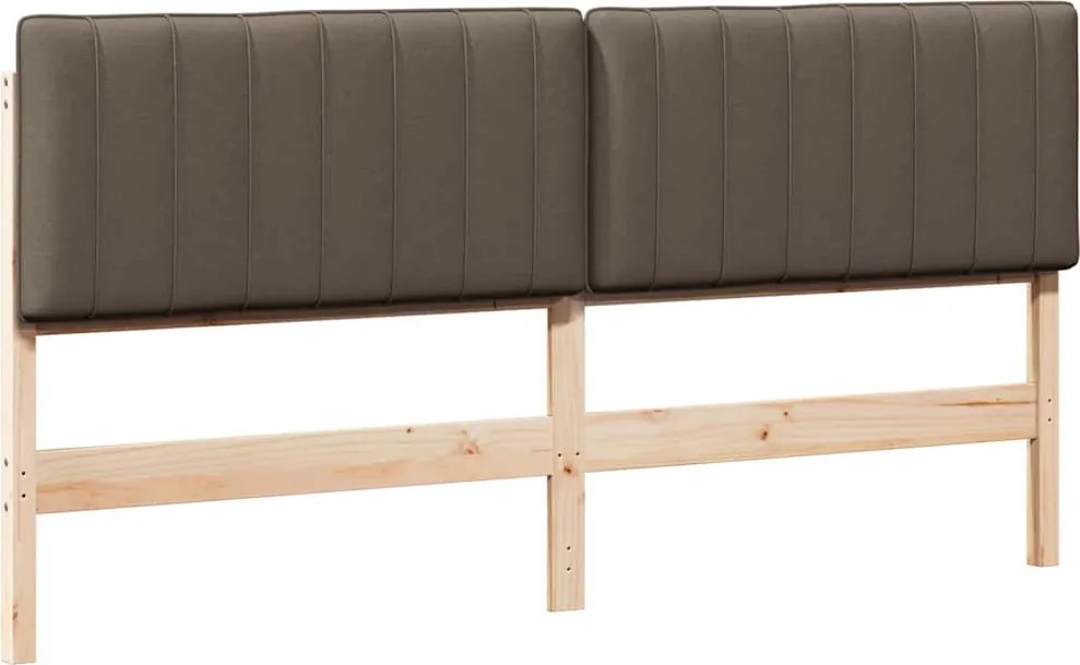 vidaXL Kárpitozott fejtámla Barna és taupe 180 cm Tömör fenyőfa