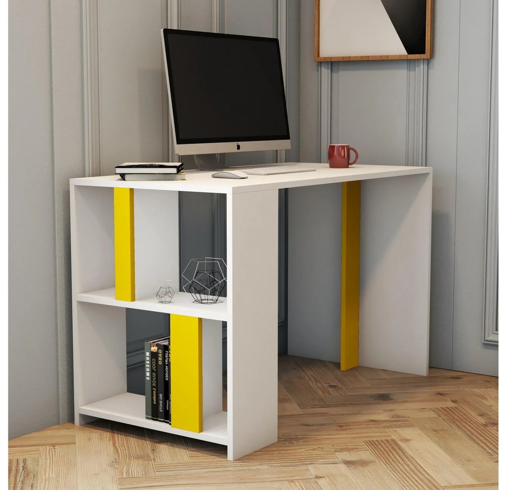 PC asztal Limba (fehér + sárga). 1088797