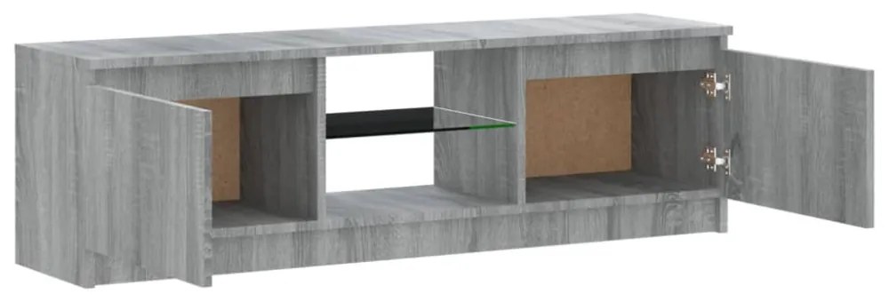 szürke sonoma színű TV-szekrény LED lámpákkal 120 x 30 x 36cm