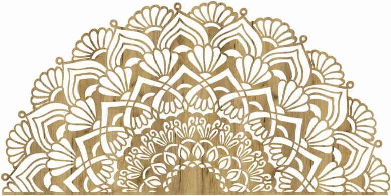 Modern, félig fából készült mandala falra | MENSIS