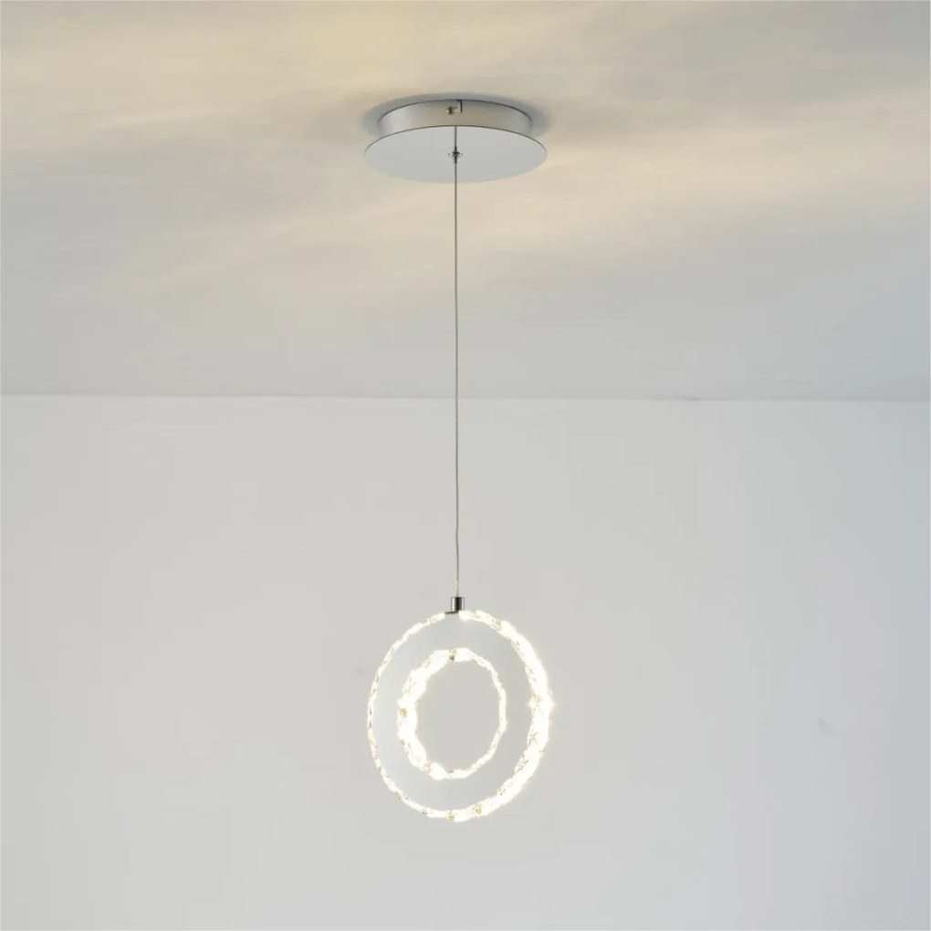 ZUMA LINE MD3713-1-3CT GIRONA Kristály Függesztett Lámpa Króm LED IP20