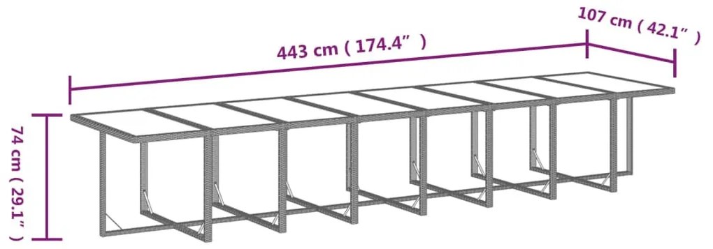 17 részes szürke polyrattan kerti étkezőgarnitúra párnával