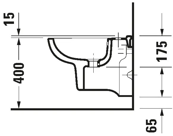 Duravit 22371500002 - Falra szerelhető bidé D-CODE kerámia/fényes fehér